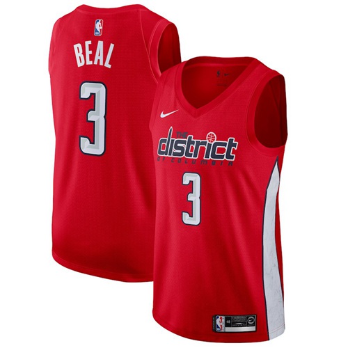 Personalized Wizards #3 Bradley Beal Red NBA Swingman Earned Edition Jersey