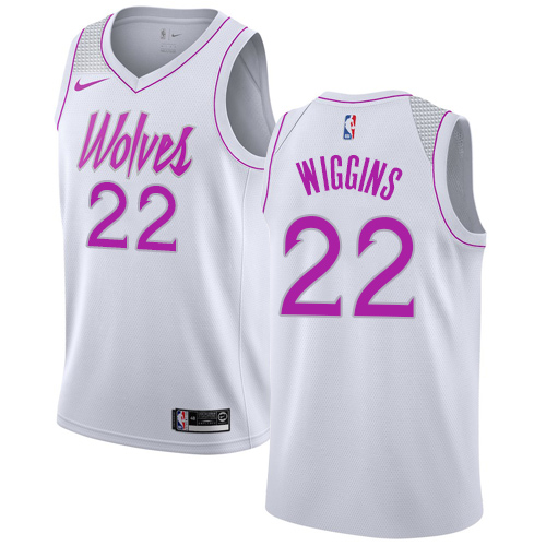 Personalized Timberwolves #22 Andrew Wiggins White NBA Swingman Earned Edition Jersey