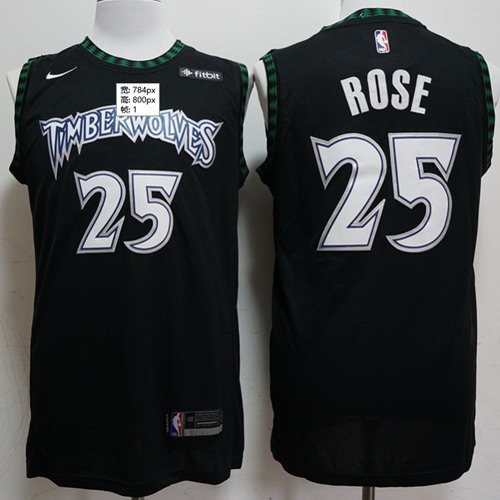 Personalized Timberwolves #25 Derrick Rose Black NBA Swingman Hardwood Classics Jersey