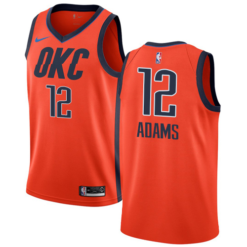 Personalized Thunder #12 Steven Adams Orange NBA Swingman Earned Edition Jersey