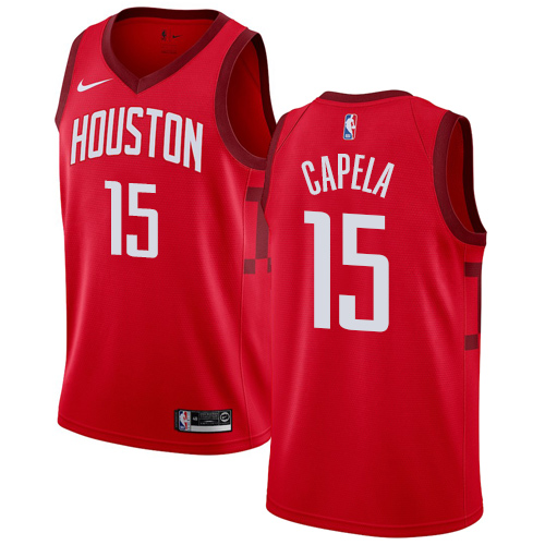 Personalized Rockets #15 Clint Capela Red NBA Swingman Earned Edition Jersey