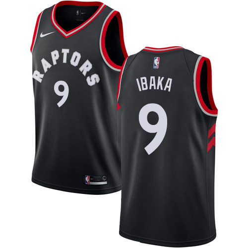 Personalized Raptors #9 Serge Ibaka Black NBA Swingman Statement Edition Jersey