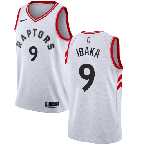 Personalized Raptors #9 Serge Ibaka White NBA Swingman Association Edition Jersey