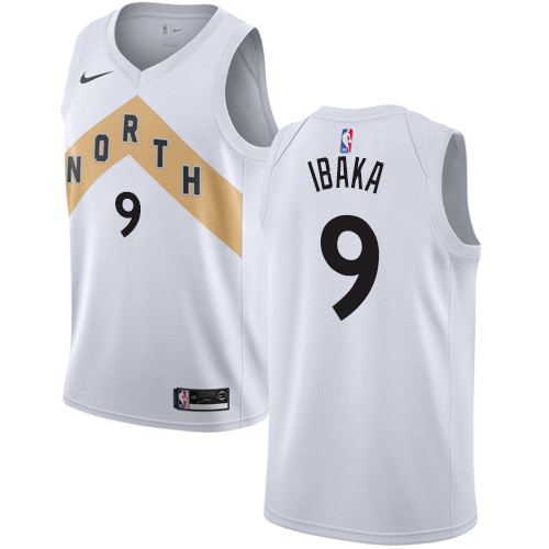 Personalized Raptors #9 Serge Ibaka White NBA Swingman City Edition 2018 19 Jersey