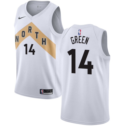 Personalized Raptors #14 Danny Green White NBA Swingman City Edition 2018 19 Jersey