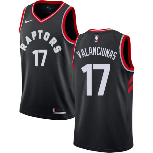 Personalized Raptors #17 Jonas Valanciunas Black NBA Swingman Statement Edition Jersey