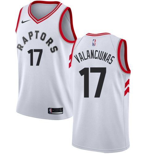 Personalized Raptors #17 Jonas Valanciunas White NBA Swingman Association Edition Jersey