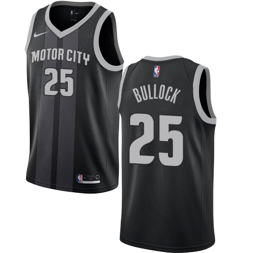 Personalized Pistons #25 Reggie Bullock Black NBA Swingman City Edition 2018 19 Jersey