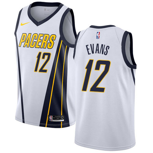Personalized Pacers #12 Tyreke Evans White NBA Swingman Earned Edition Jersey