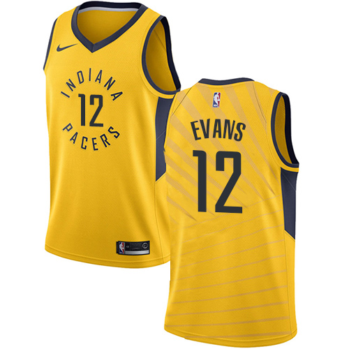 Personalized Pacers #12 Tyreke Evans Gold NBA Swingman Statement Edition Jersey