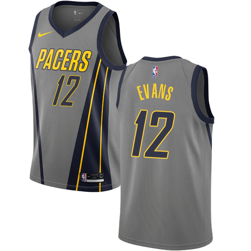 Personalized Pacers #12 Tyreke Evans Gray NBA Swingman City Edition 2018 19 Jersey