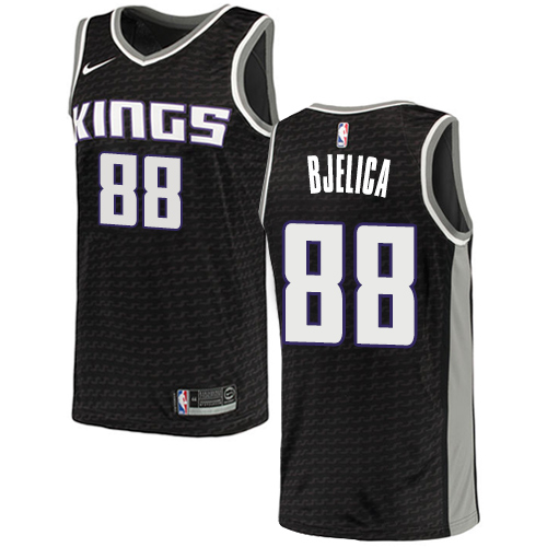 Personalized Kings #88 Nemanja Bjelica Black NBA Swingman Statement Edition Jersey