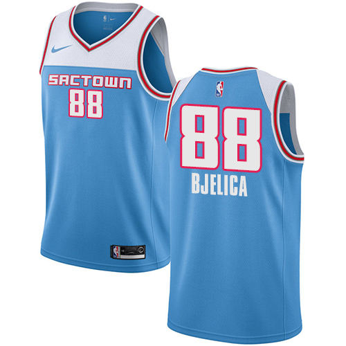 Personalized Kings #88 Nemanja Bjelica Blue NBA Swingman City Edition 2018 19 Jersey