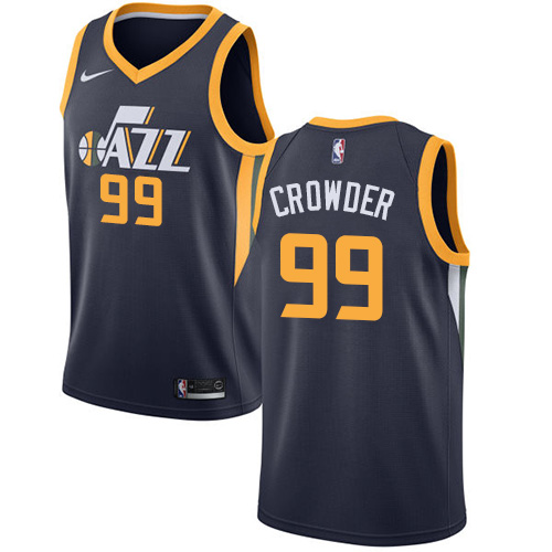 Personalized Jazz #99 Jae Crowder Navy NBA Swingman Icon Edition Jersey
