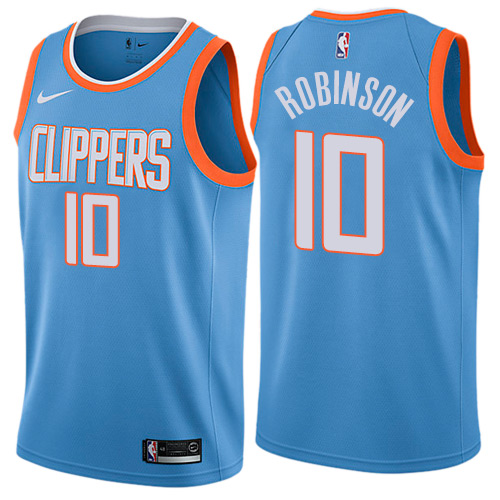 Personalized Clippers #10 Jerome Robinson Blue NBA Swingman City Edition Jersey