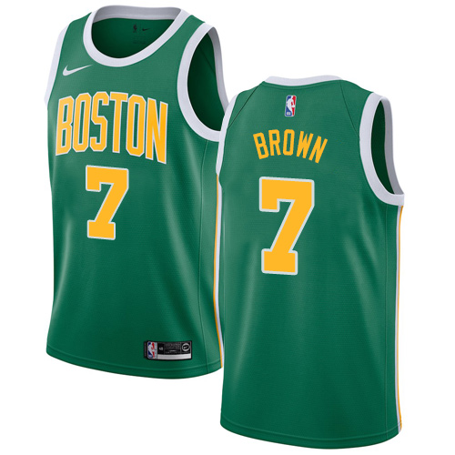 Personalized Celtics #7 Jaylen Brown Green NBA Swingman Earned Edition Jersey