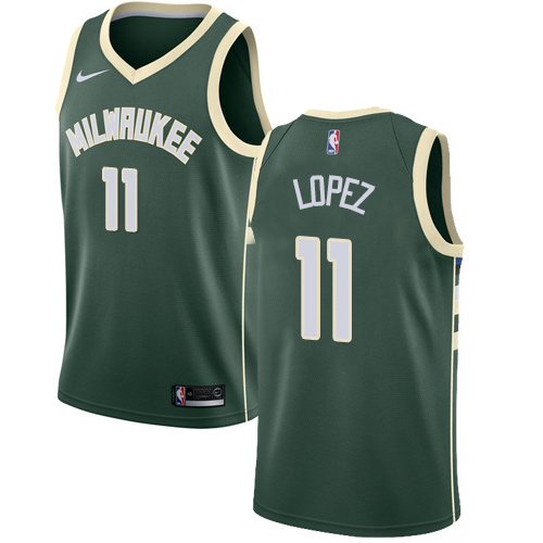Personalized Bucks #11 Brook Lopez Green NBA Swingman Icon Edition Jersey