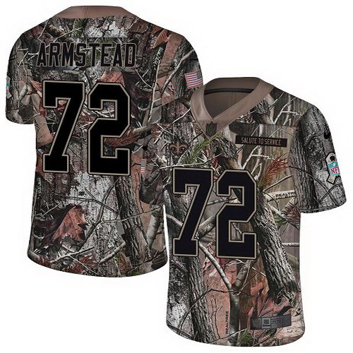 Personalized Saints #72 Terron Armstead Camo Men’s Stitched NFL Limited Rush Realtree Jersey