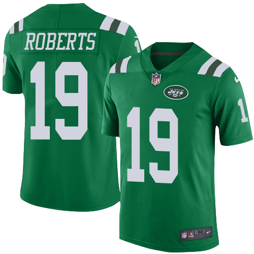 Personalized Jets #19 Andre Roberts Green Men’s Stitched NFL Limited Rush Jersey