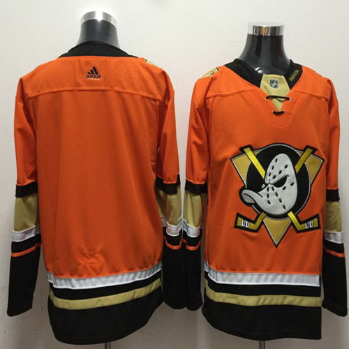Personalized Ducks Blank Orange Authentic Stitched NHL Jersey