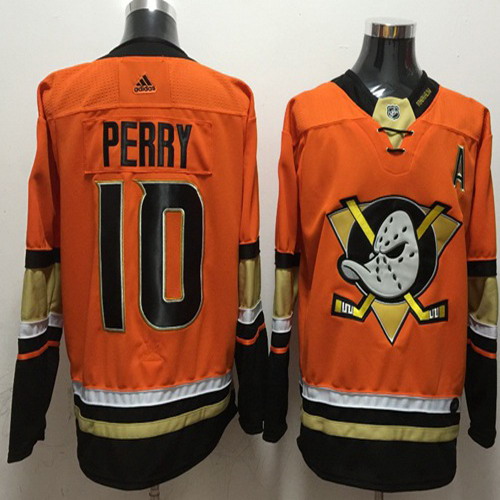 Personalized Ducks #10 Corey Perry Orange Authentic Stitched NHL Jersey