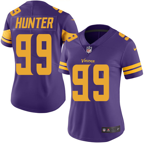 Personalized Vikings #99 Danielle Hunter Purple Women’s Stitched NFL Limited Rush Jersey
