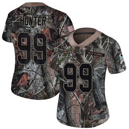 Personalized Vikings #99 Danielle Hunter Camo Women’s Stitched NFL Limited Rush Realtree Jersey