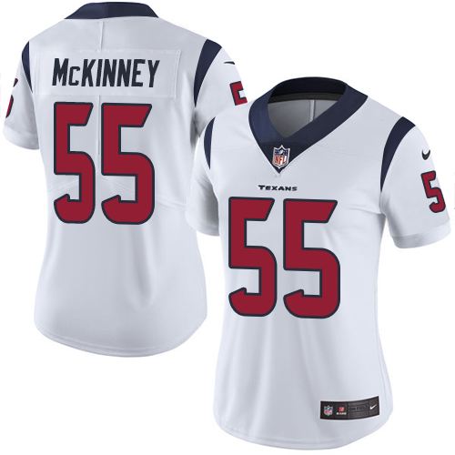 Personalized Texans #55 Benardrick McKinney White Women’s Stitched NFL Untouchable Limited Jersey
