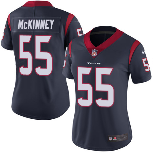 Personalized Texans #55 Benardrick McKinney Navy Blue Team Color Women’s Stitched NFL Untouchable Limited Jersey