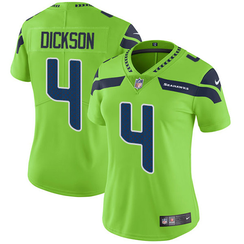 Personalized Seahawks #4 Michael Dickson Green Women’s Stitched NFL Limited Rush Jersey