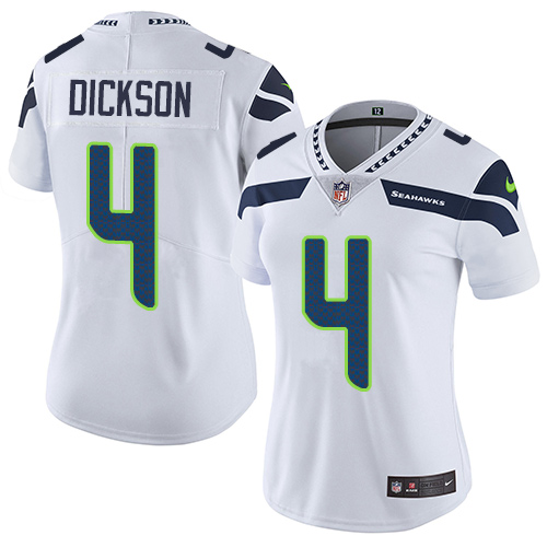 Personalized Seahawks #4 Michael Dickson White Women’s Stitched NFL Untouchable Limited Jersey