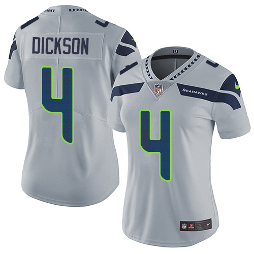 Personalized Seahawks #4 Michael Dickson Grey Alternate Women’s Stitched NFL Untouchable Limited Jersey