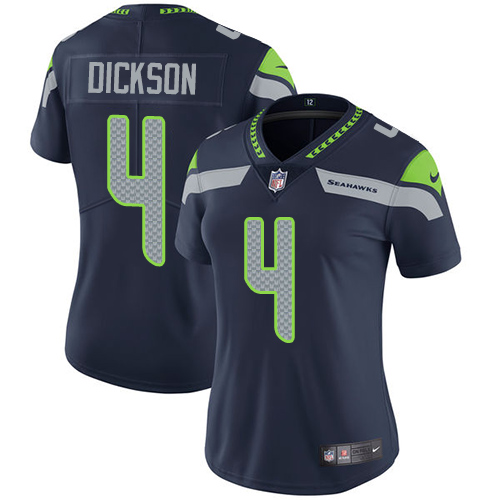 Personalized Seahawks #4 Michael Dickson Steel Blue Team Color Women’s Stitched NFL Untouchable Limited Jersey