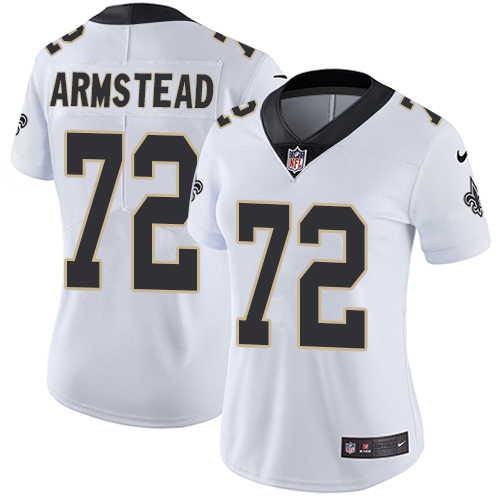 Personalized Saints #72 Terron Armstead White Women’s Stitched NFL Untouchable Limited Jersey