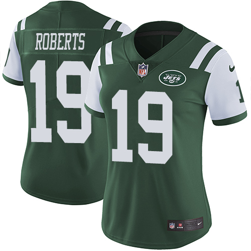 Personalized Jets #19 Andre Roberts Green Team Color Women’s Stitched NFL Untouchable Limited Jersey