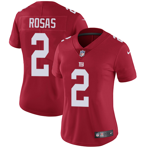Personalized Giants #2 Aldrick Rosas Red Alternate Women’s Stitched NFL Untouchable Limited Jersey