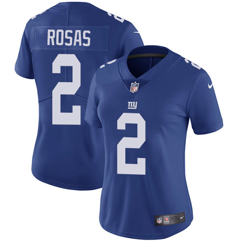 Personalized Giants #2 Aldrick Rosas Royal Blue Team Color Women’s Stitched NFL Untouchable Limited Jersey