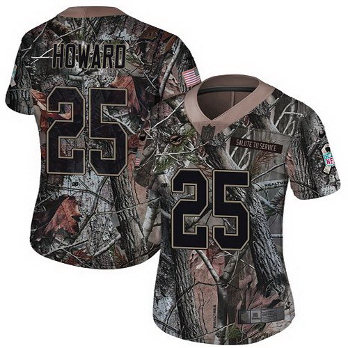 Personalized Dolphins #25 Xavien Howard Camo Women’s Stitched NFL Limited Rush Realtree Jersey