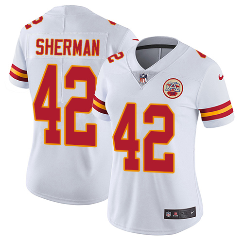 Personalized Chiefs #42 Anthony Sherman White Women’s Stitched NFL Untouchable Limited Jersey
