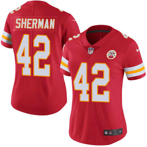 Personalized Chiefs #42 Anthony Sherman Red Team Color Women’s Stitched NFL Untouchable Limited Jersey