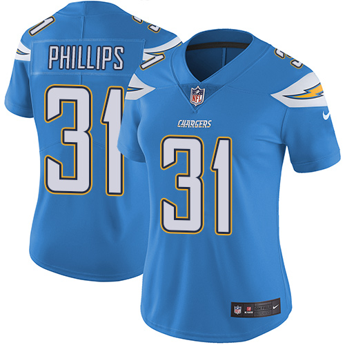 Personalized Chargers #31 Adrian Phillips Electric Blue Alternate Women’s Stitched NFL Untouchable Limited Jersey