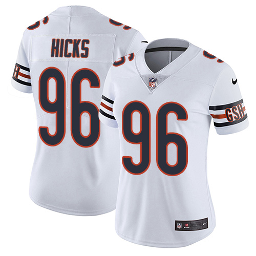 Personalized Bears #96 Akiem Hicks White Women’s Stitched NFL Untouchable Limited Jersey