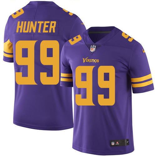 Personalized Vikings #99 Danielle Hunter Purple Youth Stitched NFL Limited Rush Jersey