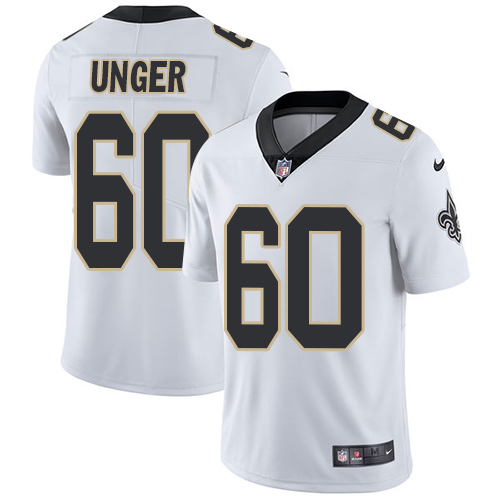 Personalized Saints #60 Max Unger White Youth Stitched NFL Untouchable Limited Jersey