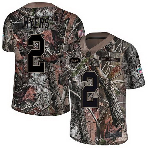 Personalized Jets #2 Jason Myers Camo Youth Stitched NFL Limited Rush Realtree Jersey