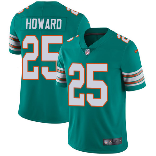 Personalized Dolphins #25 Xavien Howard Aqua Green Alternate Youth Stitched NFL Untouchable Limited Jersey