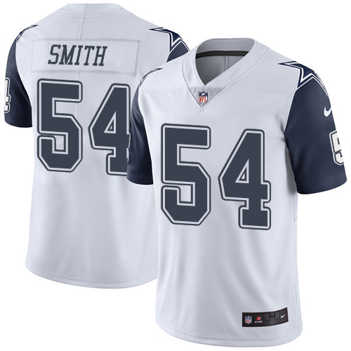 Personalized Cowboys #54 Jaylon Smith White Youth Stitched NFL Limited Rush Jersey