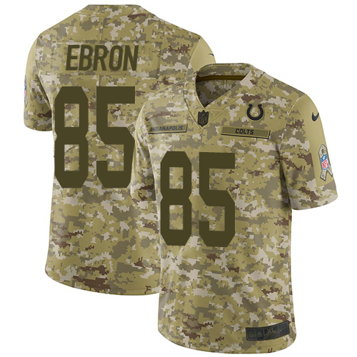Personalized Colts #85 Eric Ebron Camo Youth Stitched NFL Limited 2018 Salute to Service Jersey