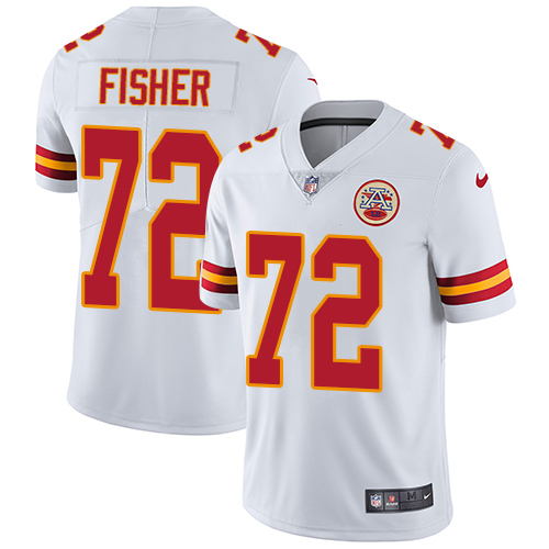 Personalized Chiefs #72 Eric Fisher White Youth Stitched NFL Untouchable Limited Jersey