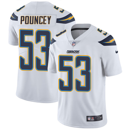Personalized Chargers #53 Mike Pouncey White Youth Stitched NFL Untouchable Limited Jersey